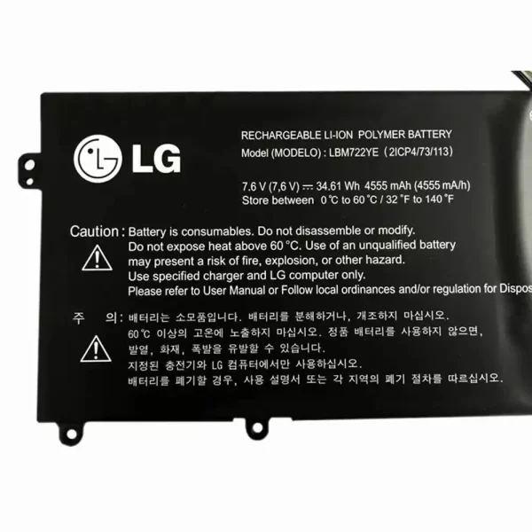 Batterie d'origine pour ordinateur portable LG LBM722YE – Image 2