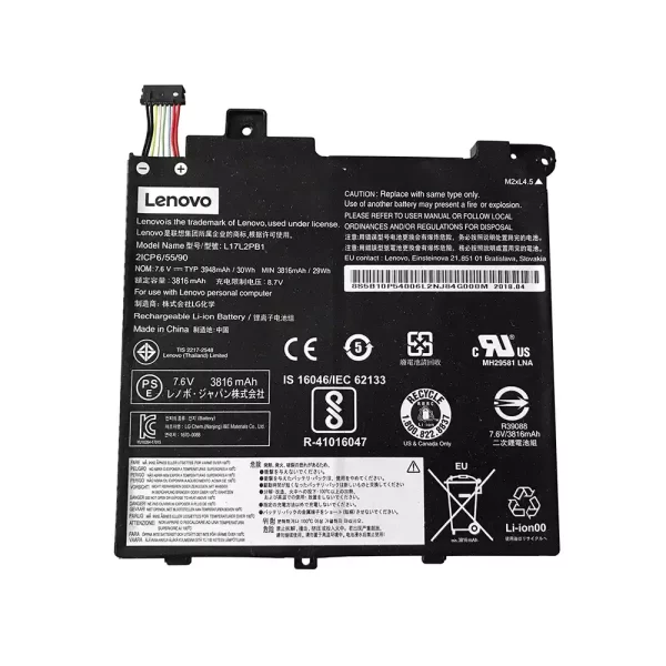 Batterie d'origine pour ordinateur portable LENOVO L17L2PB1,L17M2PB1
