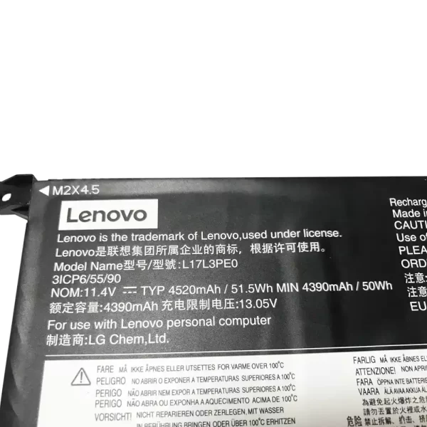 Batterie d'origine pour ordinateur portable LENOVO L17L3PE0 – Image 3