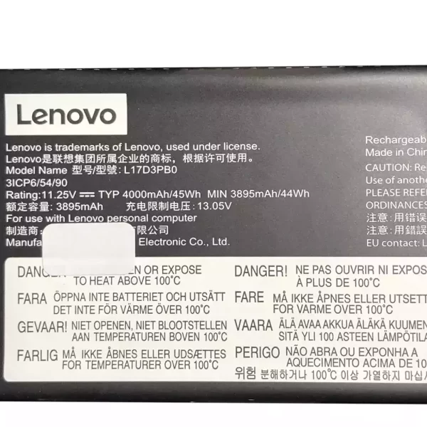 Batterie d'origine pour ordinateur portable LENOVO 5B10Q71254,5B10R46704 – Image 3