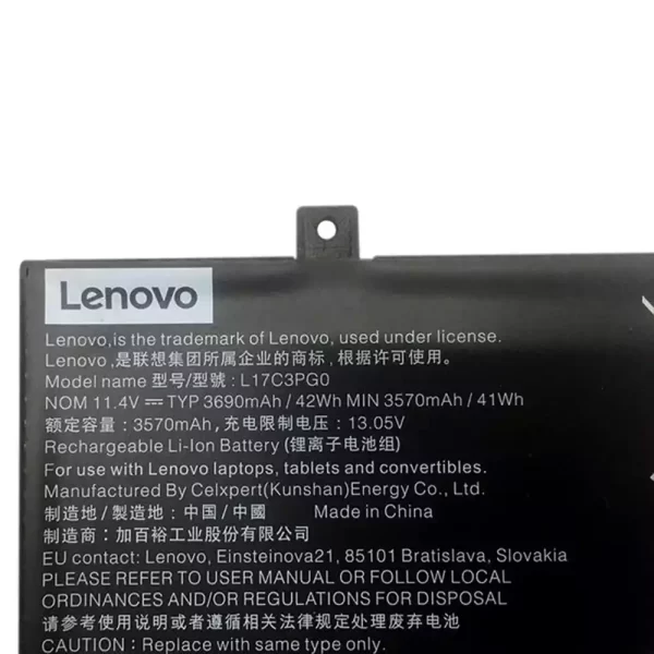 Batterie d'origine pour ordinateur portable LENOVO L17C3PG0,5B10Q38232 – Image 3