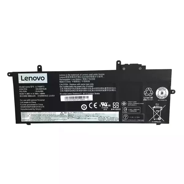 Batterie d'origine pour ordinateur portable LENOVO L17M6P72,01AV484,SB10K97628