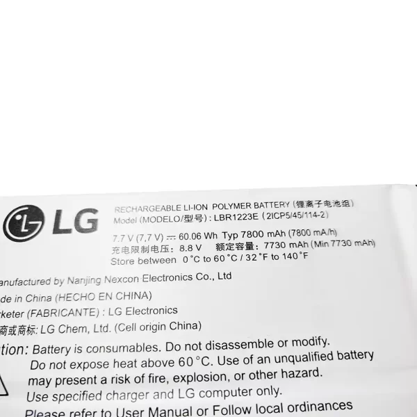 Batterie d'origine pour ordinateur portable LG LBR1223E – Image 3