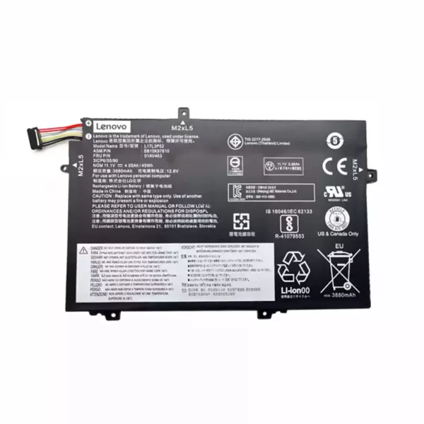 Batterie d'origine pour ordinateur portable LENOVO 01AV463,SB10K97610