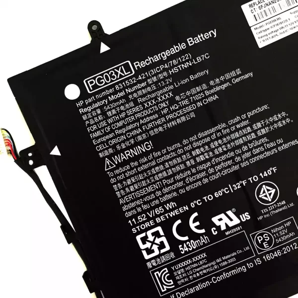 Batterie d'origine pour ordinateur portable HP PG03XL TPN-Q168 HSTNN-LB7C 831532-421 831758-005 – Image 3
