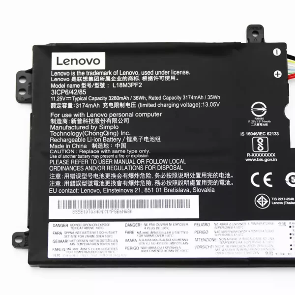 Batterie d'origine pour ordinateur portable LENOVO L18M3PF2 – Image 3