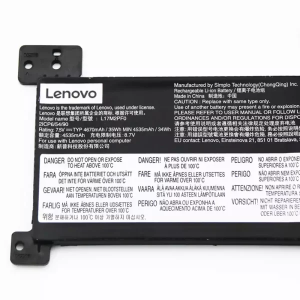 Batterie d'origine pour ordinateur portable LENOVO L17M2PF0 L17L2PF0 L17M2PF1 – Image 3