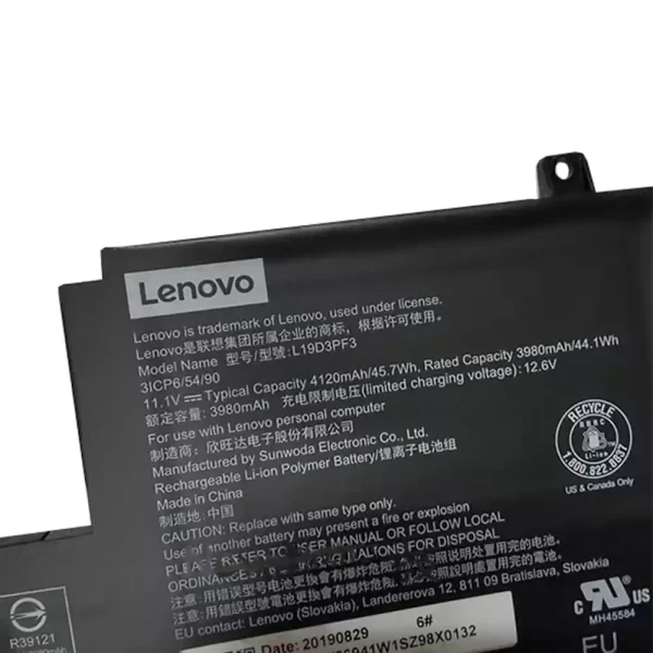 Batterie d'origine pour ordinateur portable LENOVO L19D3PF3 – Image 2