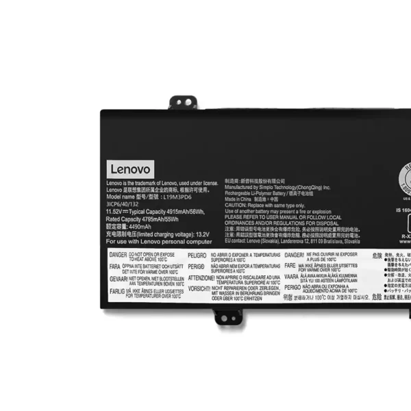 Batterie d'origine pour ordinateur portable LENOVO L19D3PD6 L19M3PD6 – Image 3