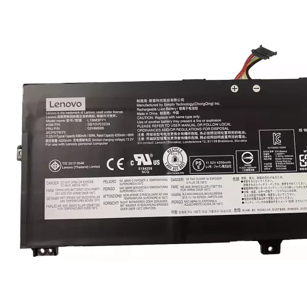 Batterie d'origine pour ordinateur portable LENOVO L19M3P71 SB10V03234 02HM886 – Image 3
