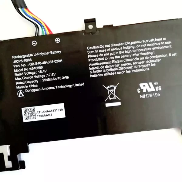 Batterie d'origine pour ordinateur portable SAGER 494088N,GB-S40-494088-020H – Image 3