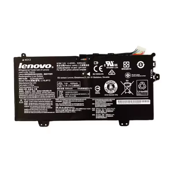 Batterie d'origine pour ordinateur portable LENOVO L14L4P72