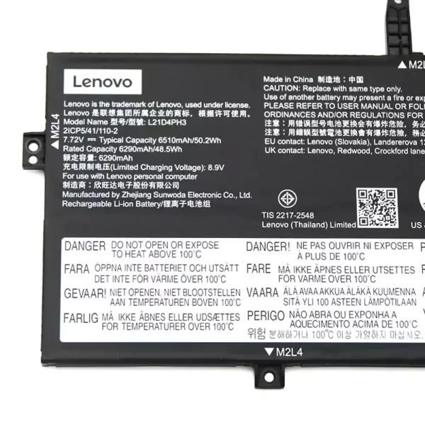 Batterie d'origine pour ordinateur portable LENOVO L21C4PH3 L21D4PH3 L21L4PH3 – Image 3
