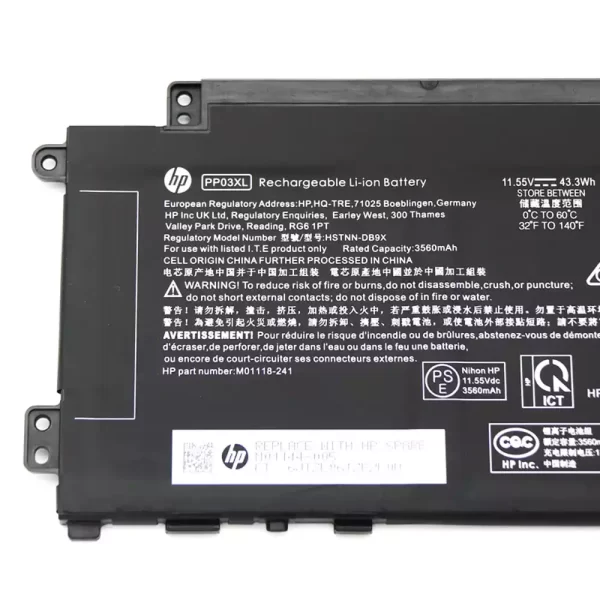 Batterie d'origine pour ordinateur portable HP PV03XL PP03XL – Image 3