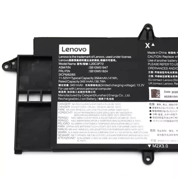 Batterie d'origine pour ordinateur portable LENOVO L20C3P72 L20M3P72 L20D3P72 – Image 3