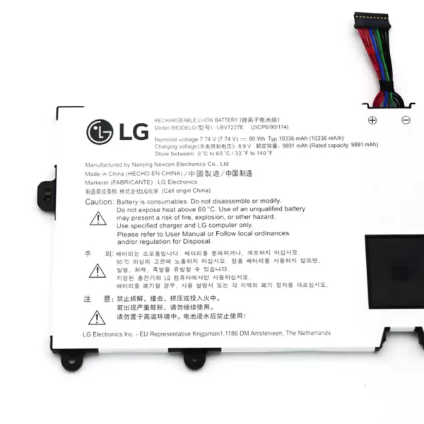 Batterie d'origine pour ordinateur portable LG gram 16/17 2021 16Z90P 16Z90PC 16Z90PG 16ZD90P 17Z90P,gram 15/17 2020 15Z90N 17Z90N – Image 3
