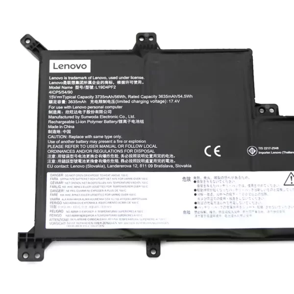 Batterie d'origine pour ordinateur portable LENOVO L19D4PF2 L19L4PF2 5B10W89846 SB10W89847 – Image 3