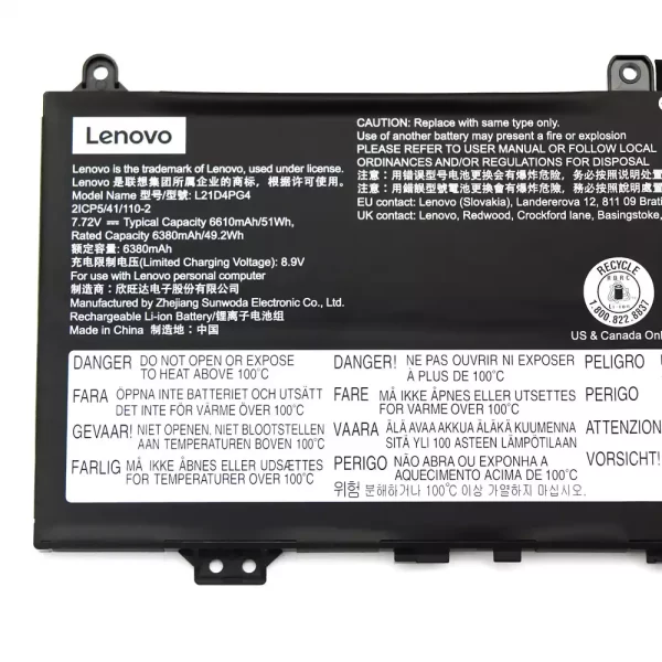 Batterie d'origine pour ordinateur portable LENOVO L21C4PG4,L21D4PG4,L21L4PG4,L21M4PG4 – Image 3