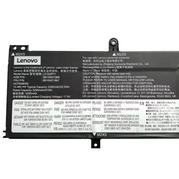 Batterie d'origine pour ordinateur portable LENOVO L21D4P71 L21C4P71 L21L4P71 L21M4P71 – Image 3
