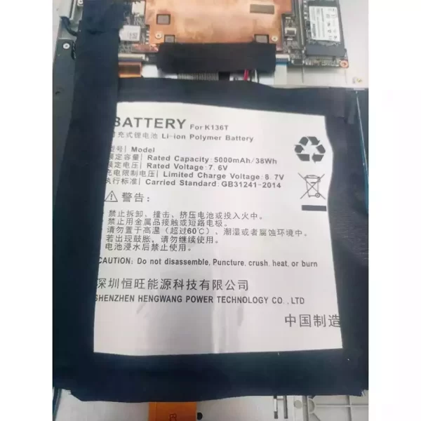 Batterie d'origine pour ordinateur portable K136T,VASTKING  K157 K149U,TREKSTOR Primebook c13b