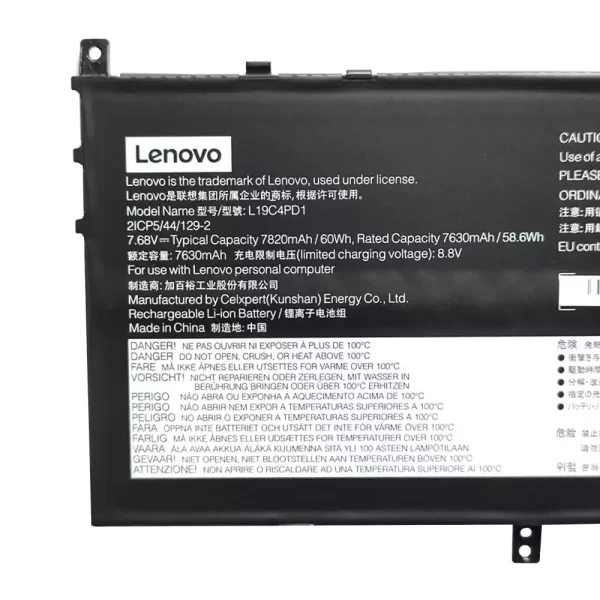 Batterie d'origine pour ordinateur portable LENOVO L19C4PD1 L19M4PD1 L19L4PD1,Yoga C640-13IML – Image 3