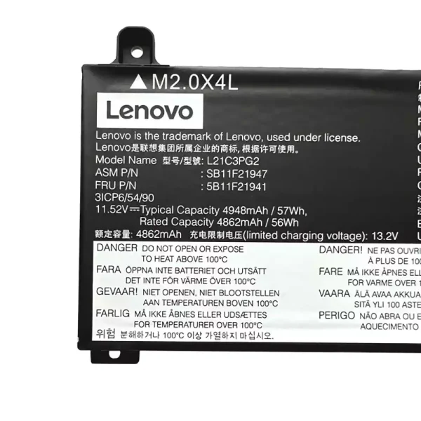 Batterie pour ordinateur portable Lenovo L21C3PG2 L21M3PG2 – Image 4