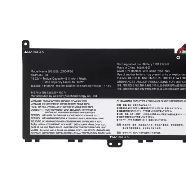 Batterie pour ordinateur portable Lenovo L21C4PE0 L21D4PE0 L21M4PE0 L21M4PC7 L21C4PC7 L21C4PC4 – Image 3
