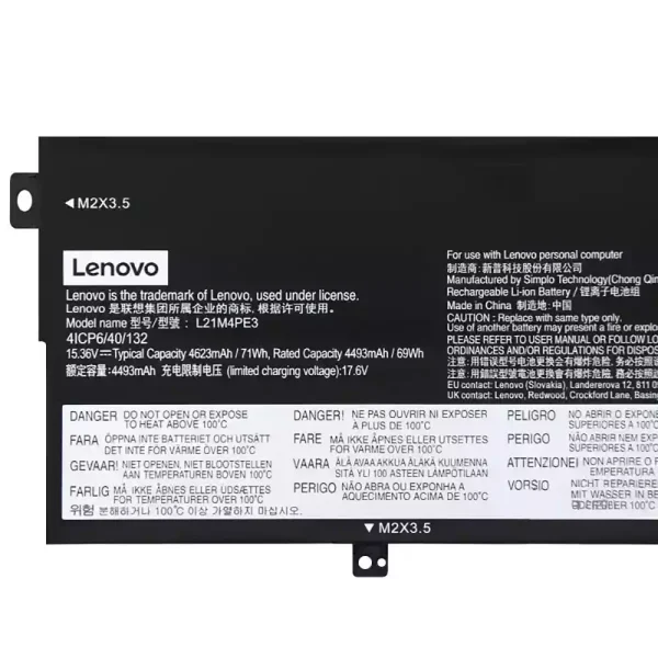 Batterie pour ordinateur portable Lenovo L21M4PE3 L21L4PE3 – Image 3