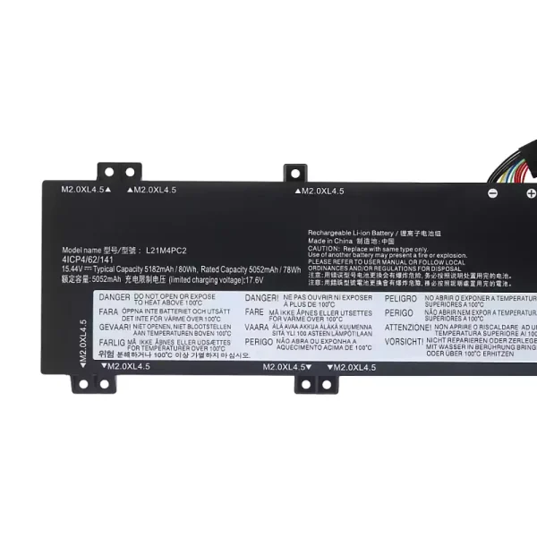 Batterie pour ordinateur portable Lenovo L21B4PC0 L21C4PC1 L21D4PC1 L21M4PC2 L21M4PC3 – Image 3
