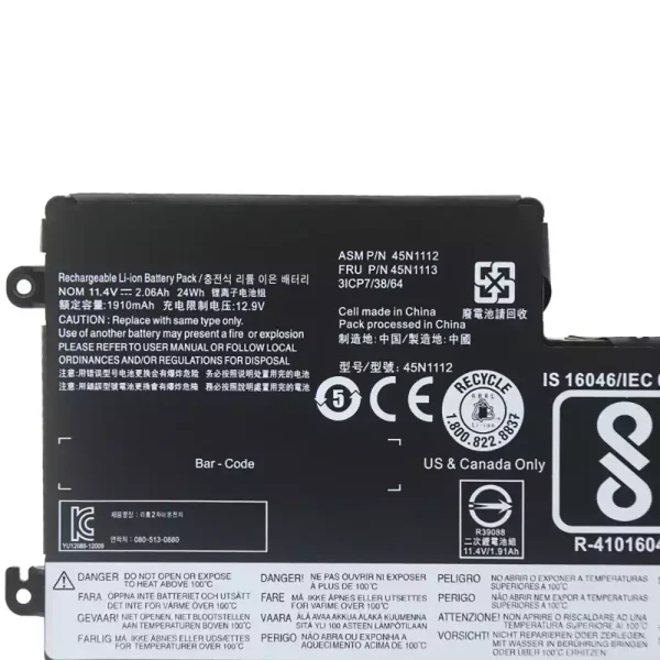 Batterie pour ordinateur portable LENOVO 45N1112 45N1113 – Image 3