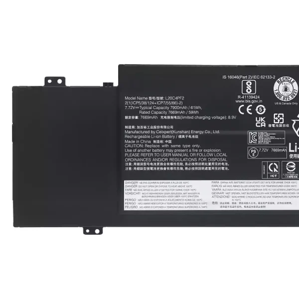 Batterie pour ordinateur portable LENOVO L20C4PF2 L20D4PF2 L20M4PF2 – Image 3