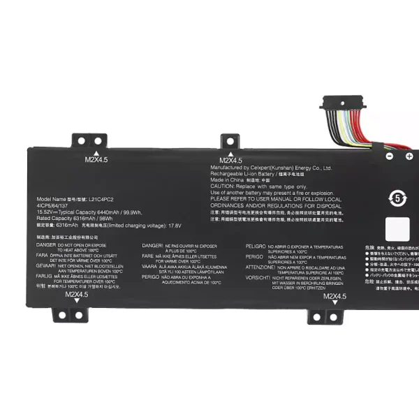 Batterie pour ordinateur portable LENOVO L21C4PC2 L21C4PC3 L21D4PC2 L21M4PC5 L21M4PC6 – Image 3