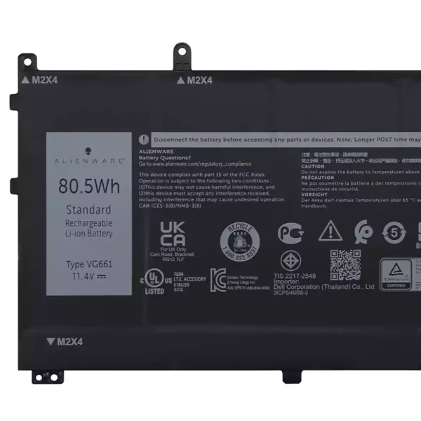 Batterie pour ordinateur portable DELL VG661 V4N84,DELL Alienware x14 R1 R2 – Image 3