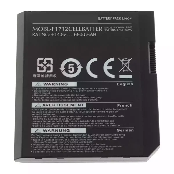 Batterie pour ordinateur portable DELL Alienware M17x L062056 MOBL-F1712CELL