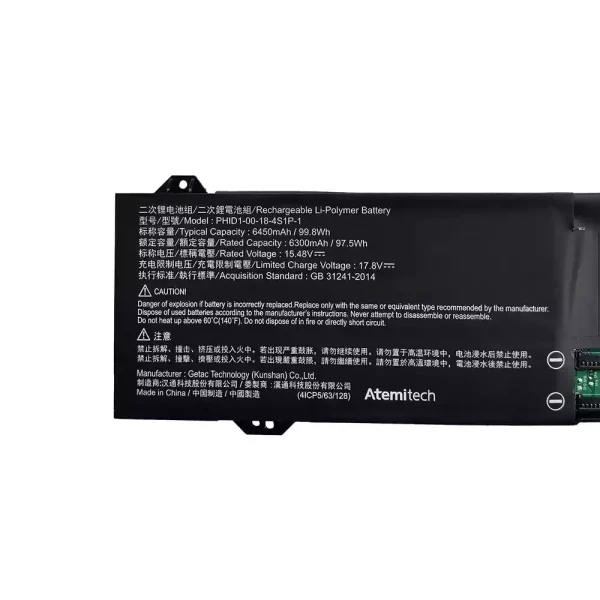 Batterie pour ordinateur portable PHID1-00-18-4S1P-1 PHID1-13-17-4S1P-0 – Image 2