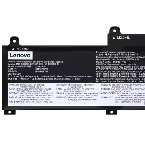 Batterie pour ordinateur portable LENOVO L22B3P70 L22X3P70 L22M3P70 – Image 3