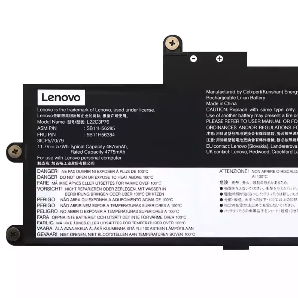 Batterie pour ordinateur portable LENOVO L22C3P76 SB11H56285 5B11H56384 – Image 3