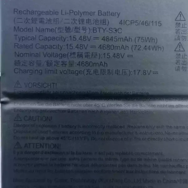 Batterie pour ordinateur portable MSI BTY-S3C – Image 3