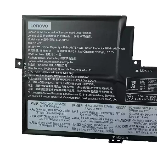 Batterie pour ordinateur portable LENOVO L22D4PA5 L22C4PA5 L22M4PA5 – Image 3