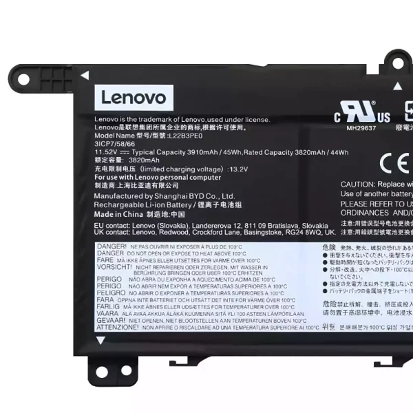 Batterie pour ordinateur portable LENOVO L22B3PE0 L22C3PE0 L22M3PE0 – Image 3
