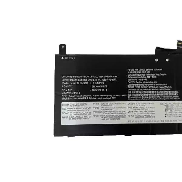 Batterie pour ordinateur portable LENOVO L21M4P76 L21D4P76 – Image 3