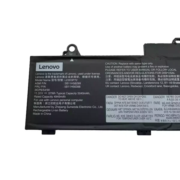 Batterie pour ordinateur portable Lenovo L23D3P72 L23M3P70 L22D3P71 – Image 2