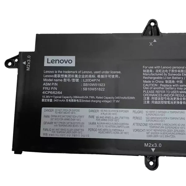Batterie pour ordinateur portable LENOVO L20M4P74 L20C4P74 – Image 2