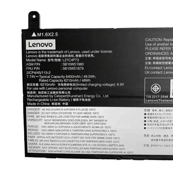 Batterie pour ordinateur portable LENOVO L21M4P73 L21C4P73 – Image 2