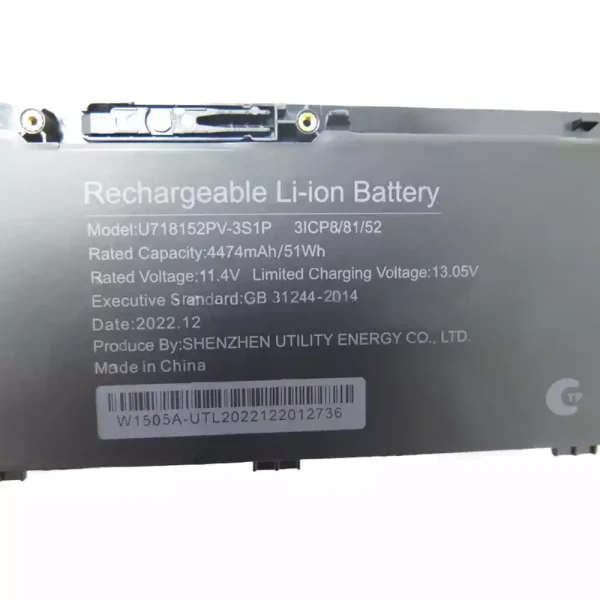 Batterie pour ordinateur portable U718152PV-3S1P – Image 2
