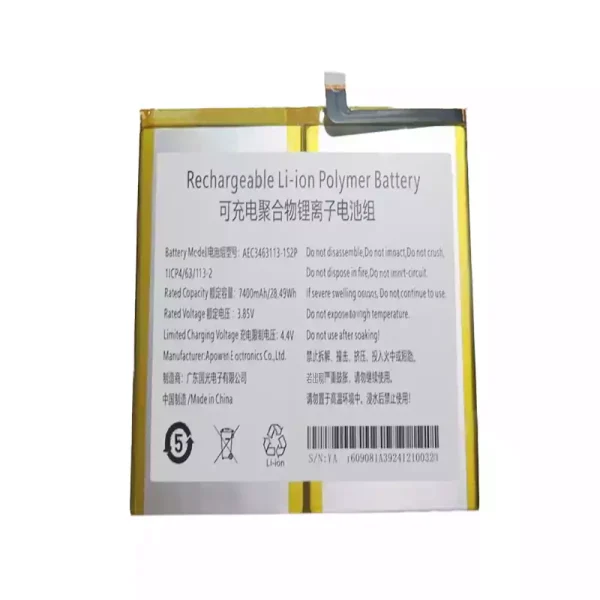 Batterie pour ordinateur portable AEC3463113-1S2P