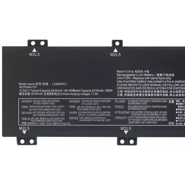 Batterie pour ordinateur portable LENOVO L22M4PC1 L22D4PC1 L22X4PC1 – Image 3
