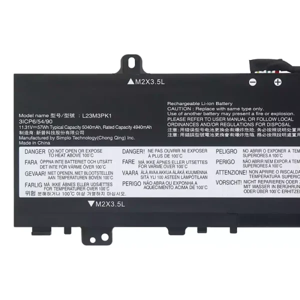 Batterie pour ordinateur portable LENOVO L23M3PK1 L23X3PK1 L23B3PK1 L23D3PK1 L23C3PK1 – Image 3