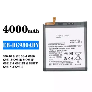 Batterie EB-BG980ABY pour Samsung S20 4G/S20 5G