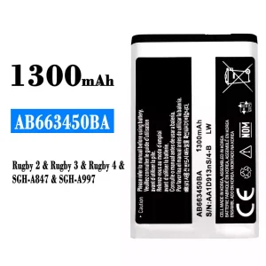 Batterie AB663450BA pour Samsung Rugby 2/Rugby 3/Rugby 4
